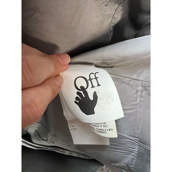 NWT Virgil Abloh 2013 OFF-WHITE Adam Gray Leather Single Breasted Blazer M - Picture 11 of 15